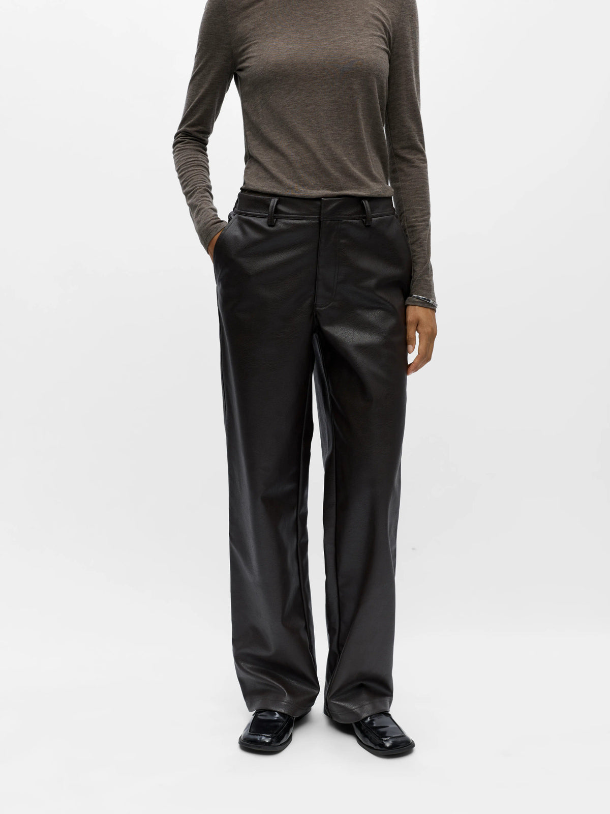 Object | PU pantalon Liva wijd seal brown NOOS