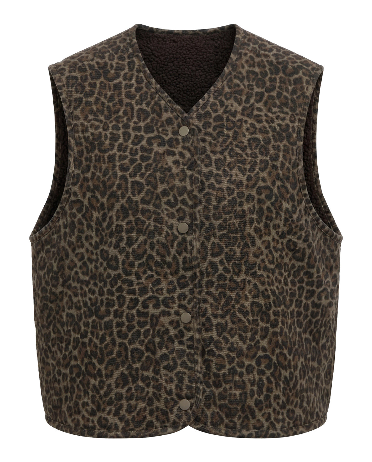 Object | Gilet Ella reversible seal brown & green leo