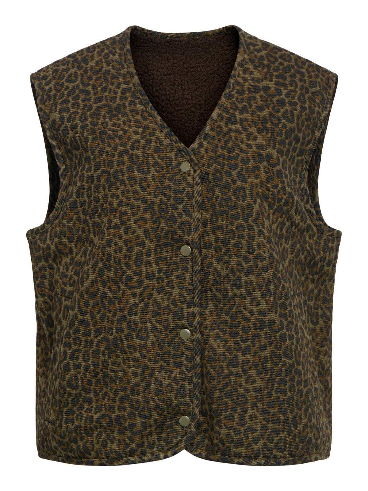 Object | Gilet Ella reversible seal brown & green leo