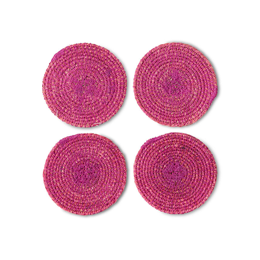 HK Living | Soft edge coasters, raspberry (set of 4)