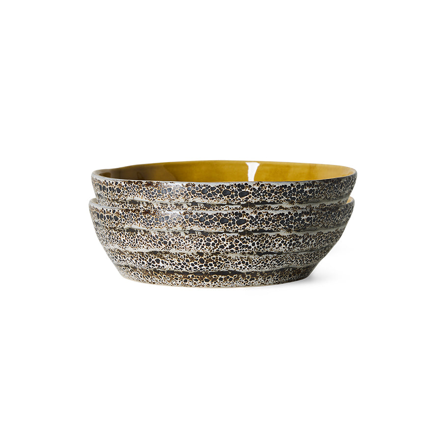 HK Living | 70s ceramics: pasta bowls, brew (set of 2)