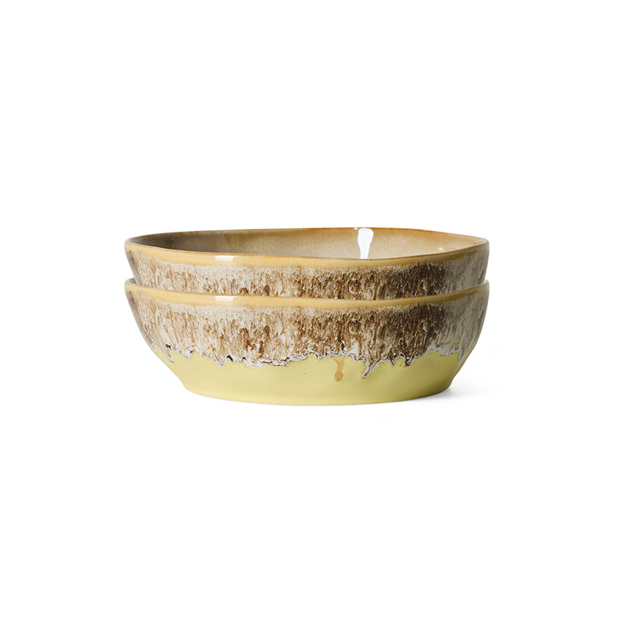 HK Living | 70s ceramics: pasta bowls, custard (set of 2)