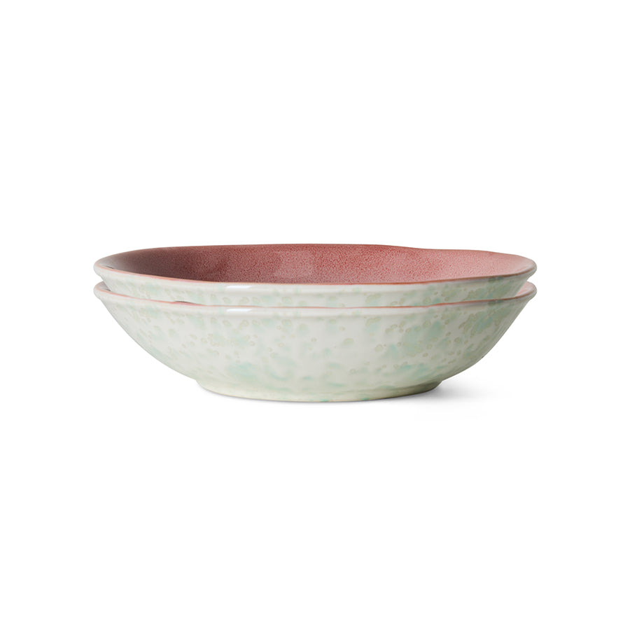 HK Living | 70s ceramics: curry bowls, lotus (set of 2)