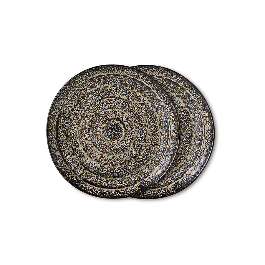 HK Living | 70s ceramics: dessert plates, brew (set of 2)