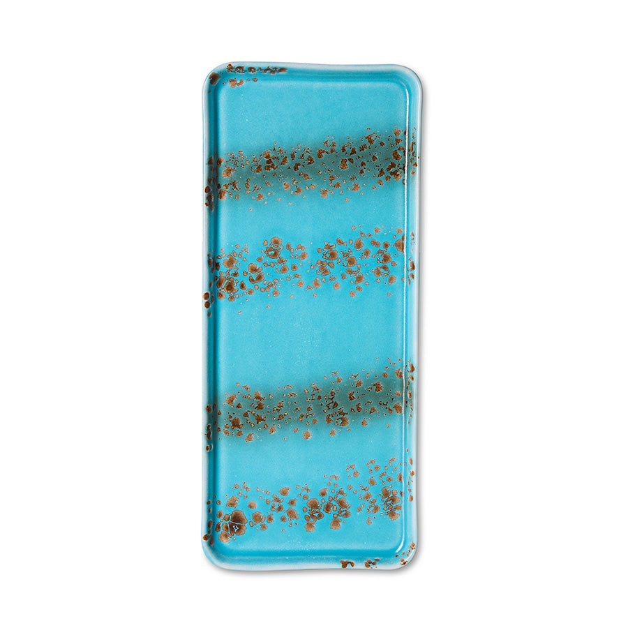 HK Living | 70s ceramics: cake tray, aqua