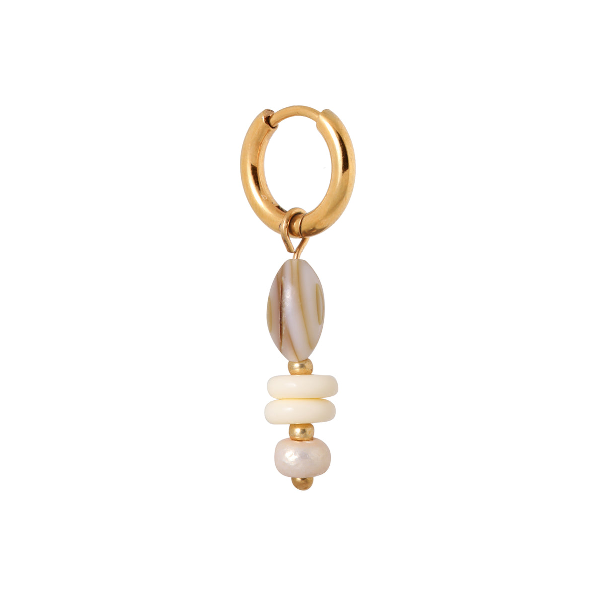 Label Kiki | Hoops naturel shell goud set2