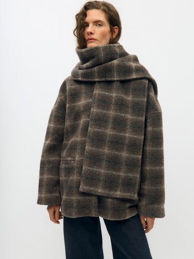 Object | Winterjas Maise met sjaal ruit carafe NOOS