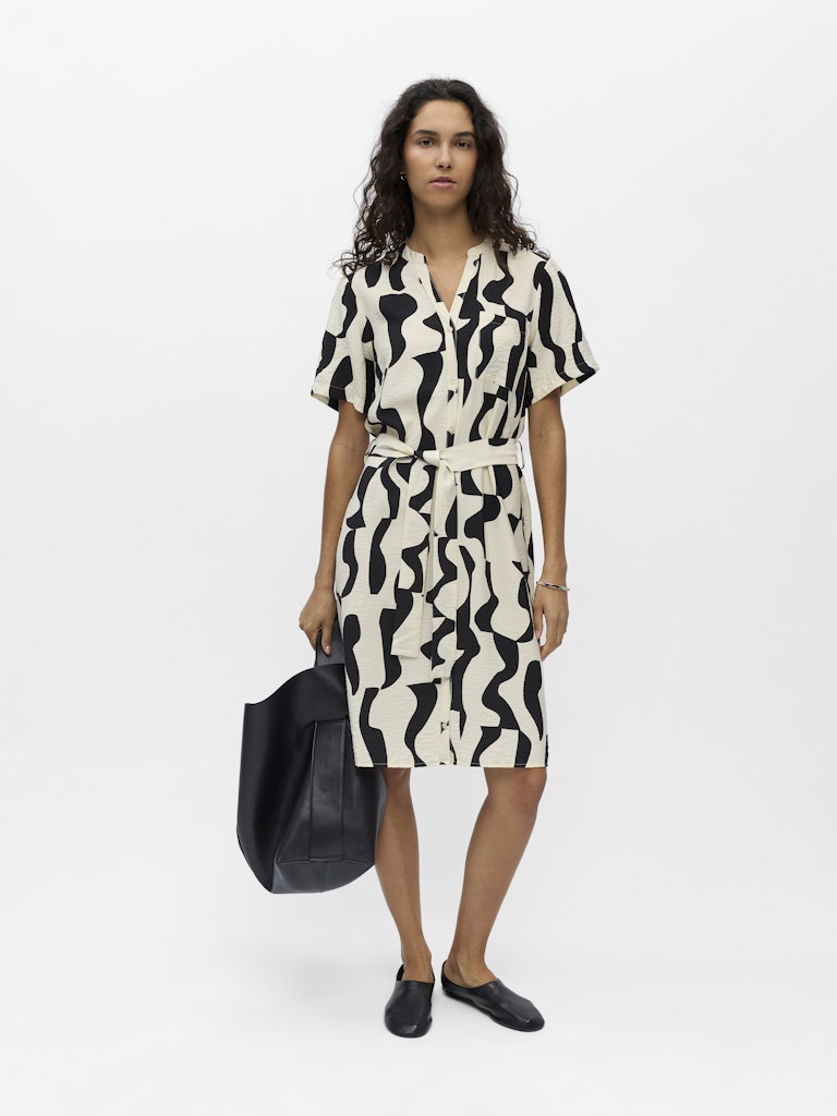 Object | Jurk Jacira birch black graph pattern NOOS