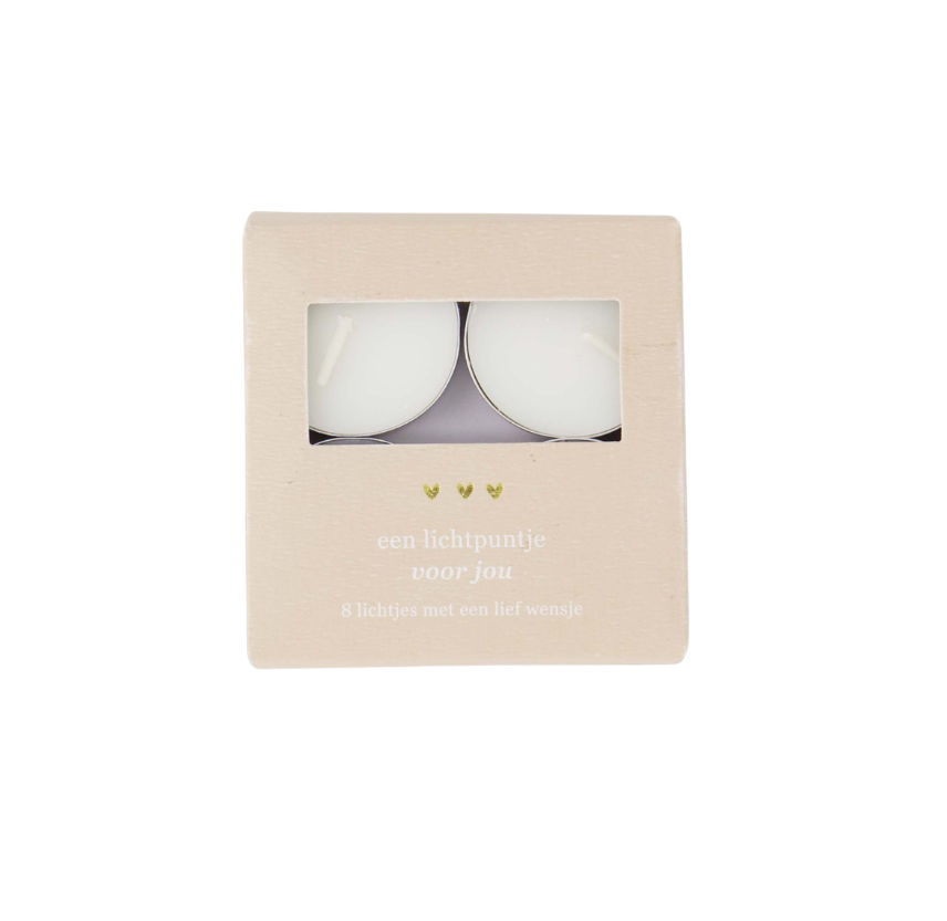 Zusss | Waxinelichtjes in doosje een lichtpuntje voor jou zand