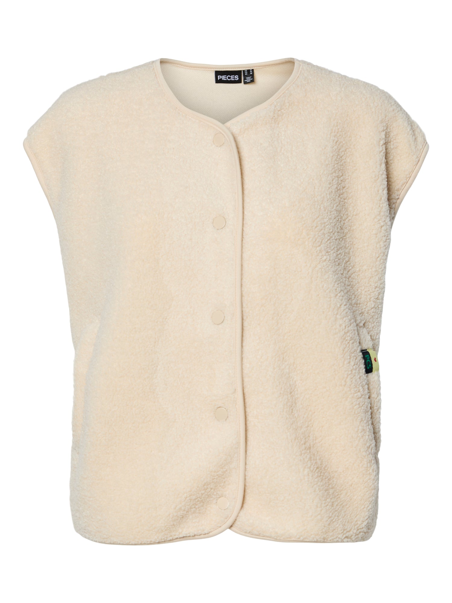 Pieces | Gilet Katty teddy vest NOOS birch