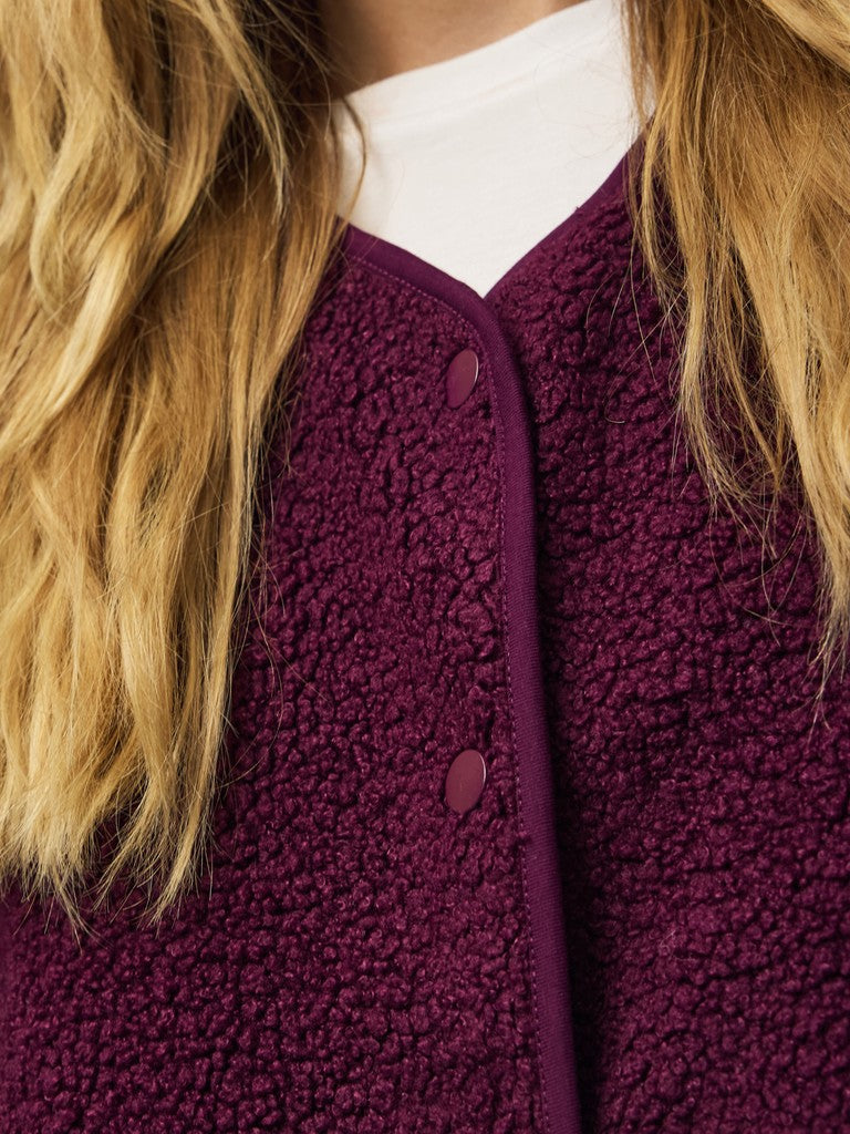 Pieces | Gilet Katty Teddy Vest pickled beet NOOS