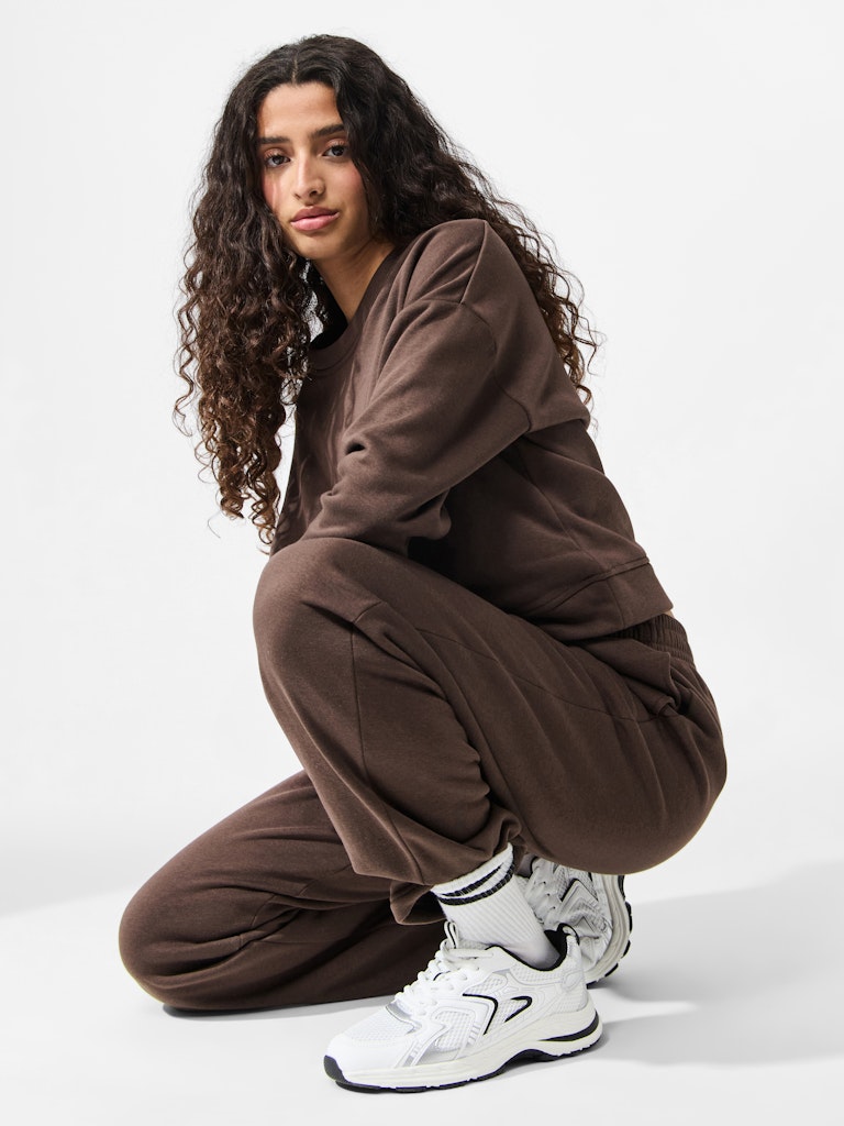 Pieces | Broek Chilli straight Sweat hot fudge NOOS