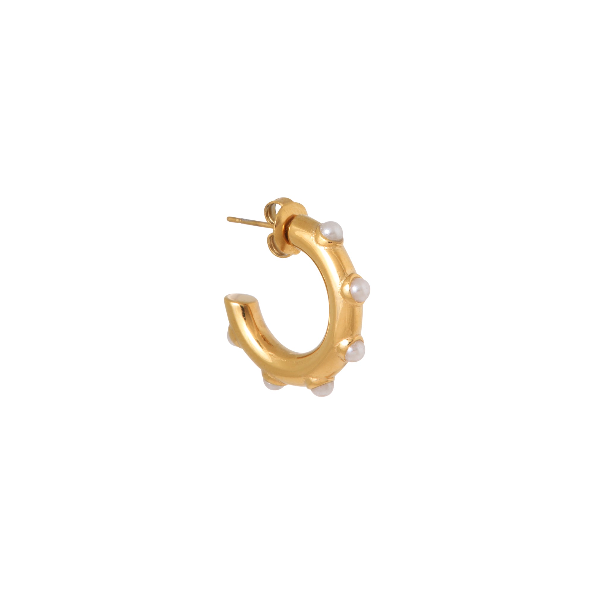 Label Kiki | Hoops round of pearls goud set2