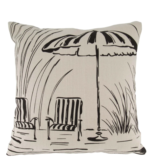 Zusss | Kussen sunshine tekening 45x45cm wit / zwart