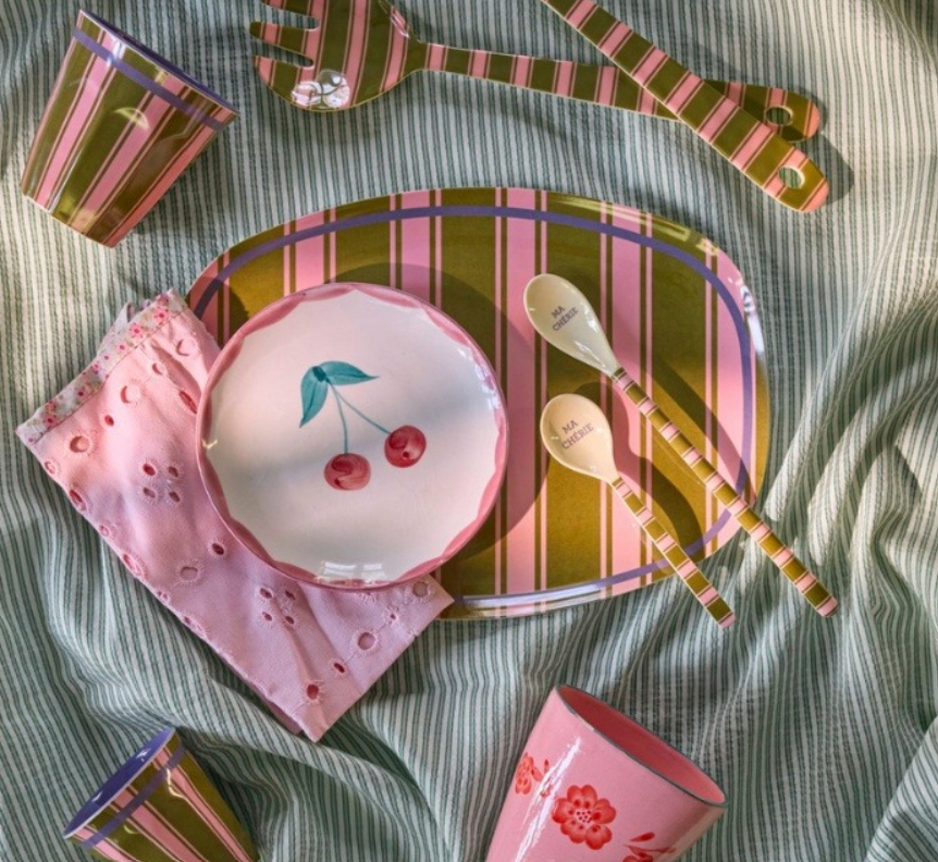 Rice | Melamine langwerpig bord stripe delight print