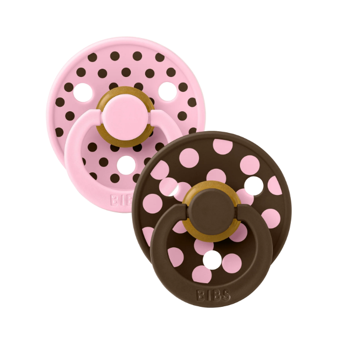 Bibs | Speen round set2 polka baby pink mocha