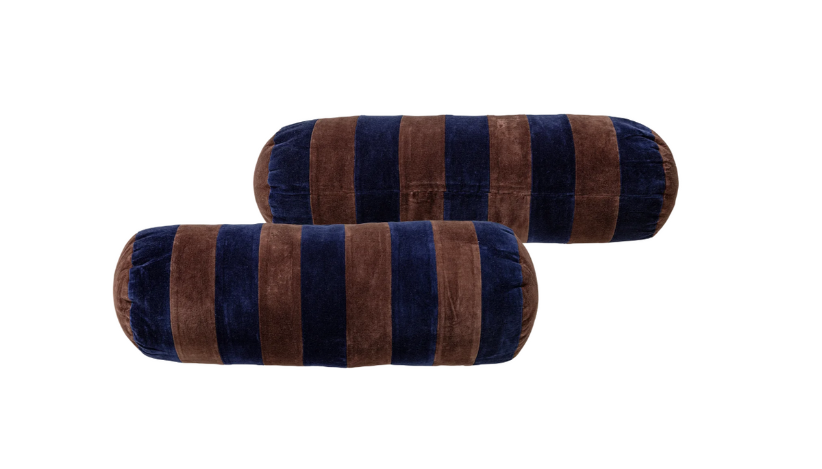 Woood | Kussen Niva brown/blue