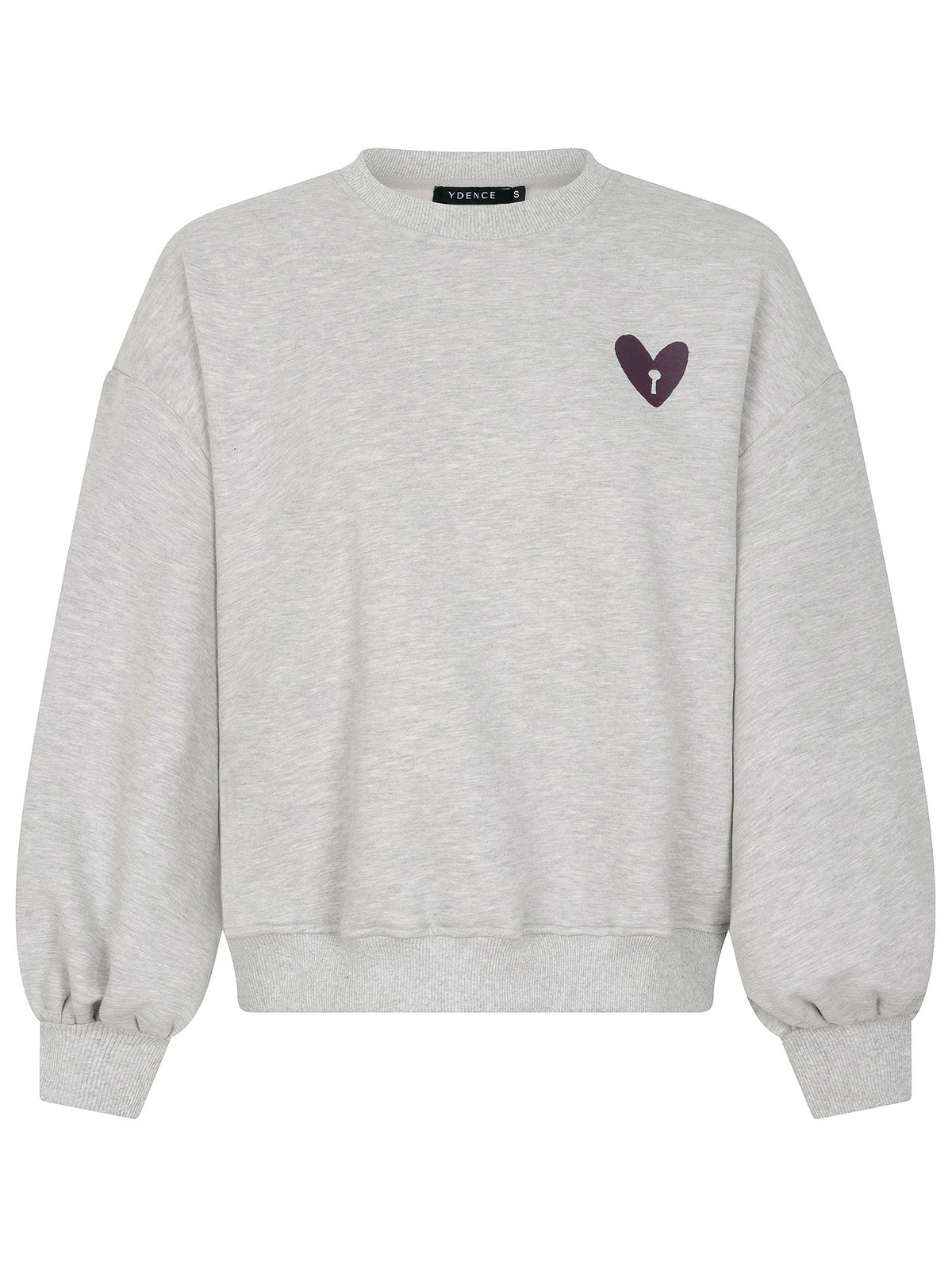 Ydence | Sweater Checked in Grey melange