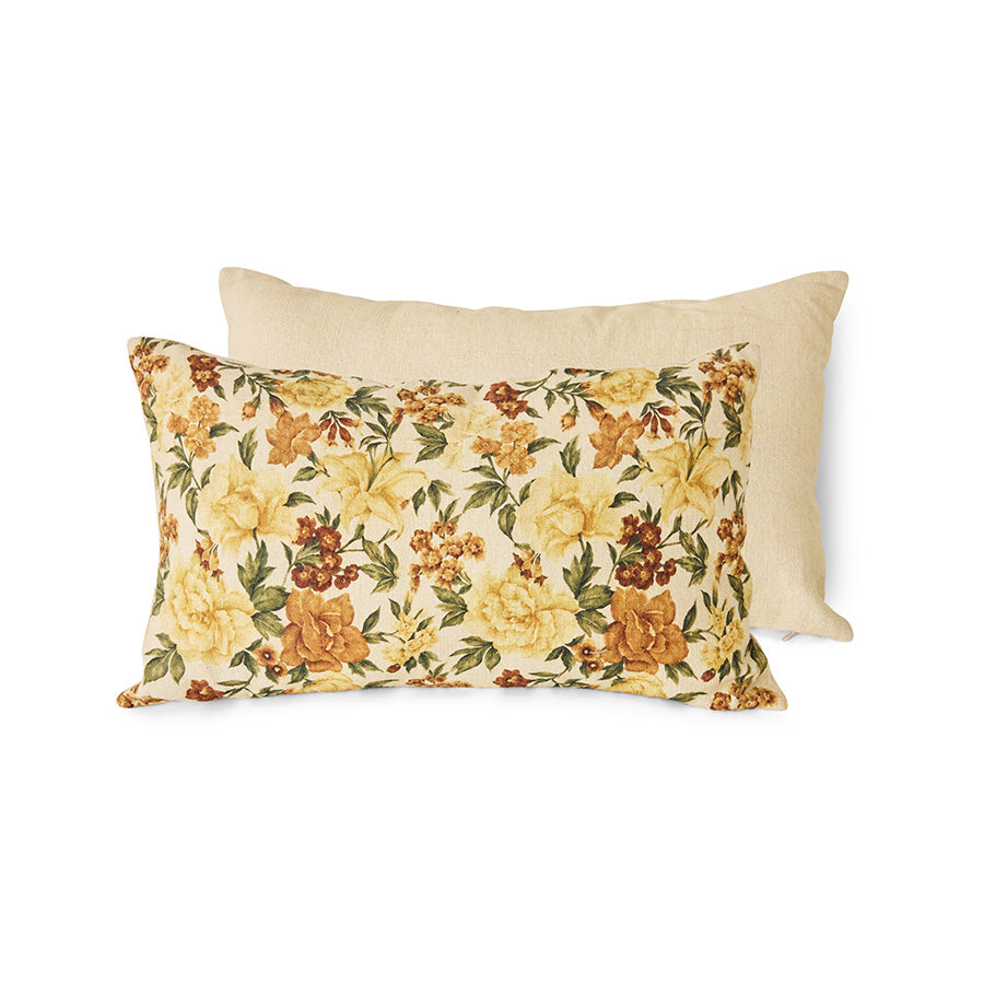 HK Living | Printed cushion, brown ink (60x35cm)
