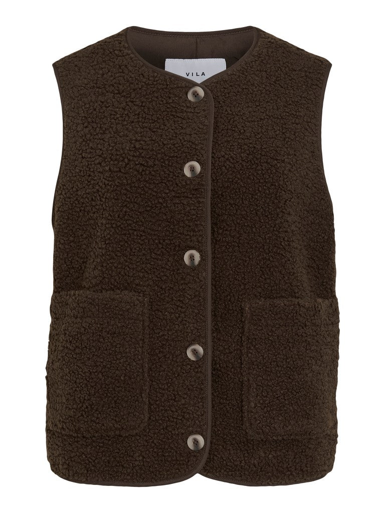 Vila | Gilet Ada Teddy coffee bean NOOS