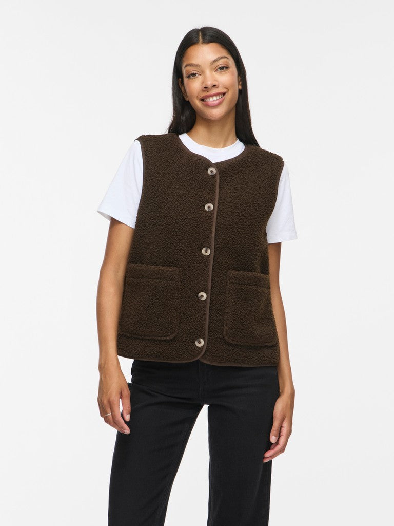 Vila | Gilet Ada Teddy coffee bean NOOS