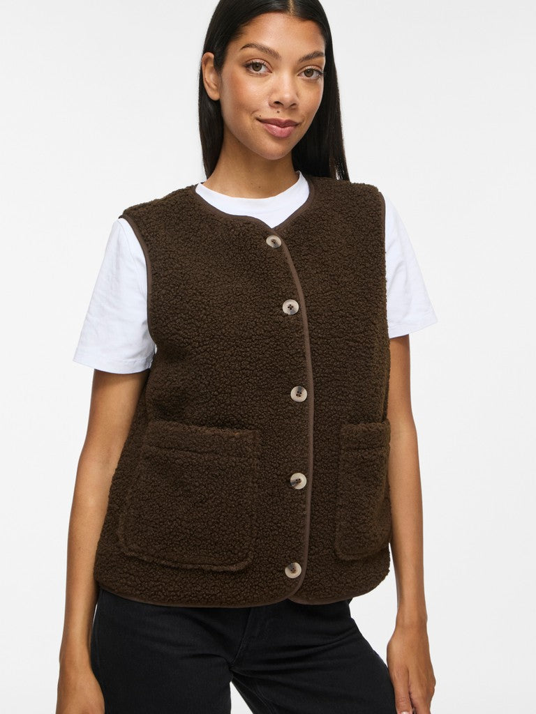 Vila | Gilet Ada Teddy coffee bean NOOS