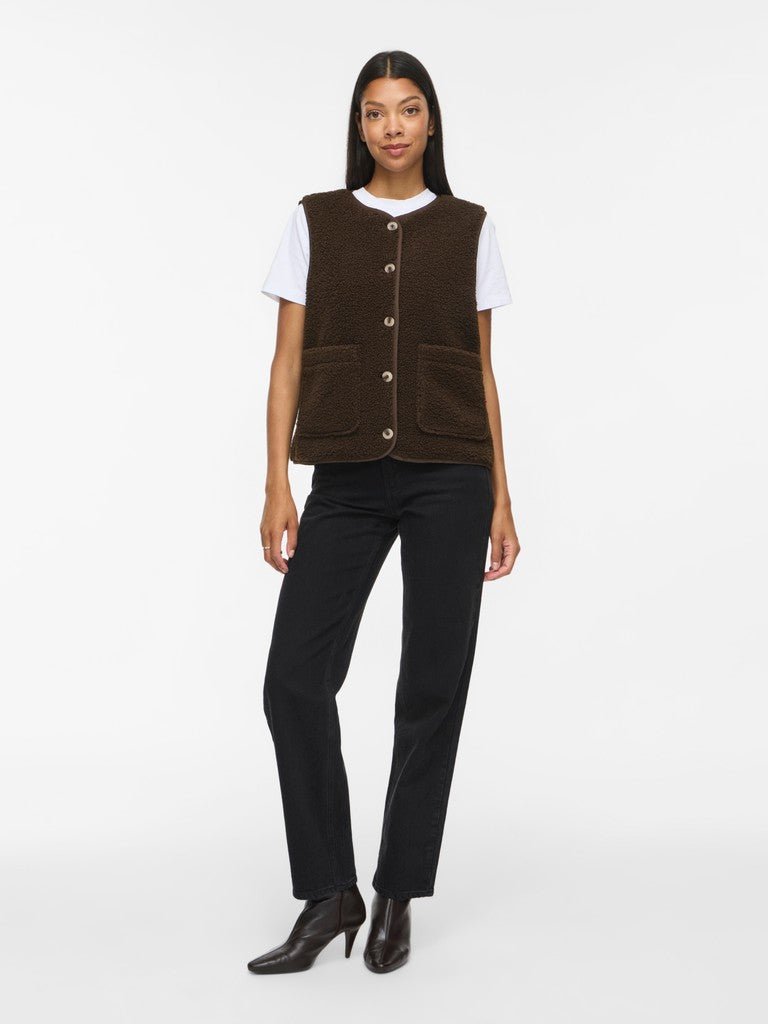 Vila | Gilet Ada Teddy coffee bean NOOS