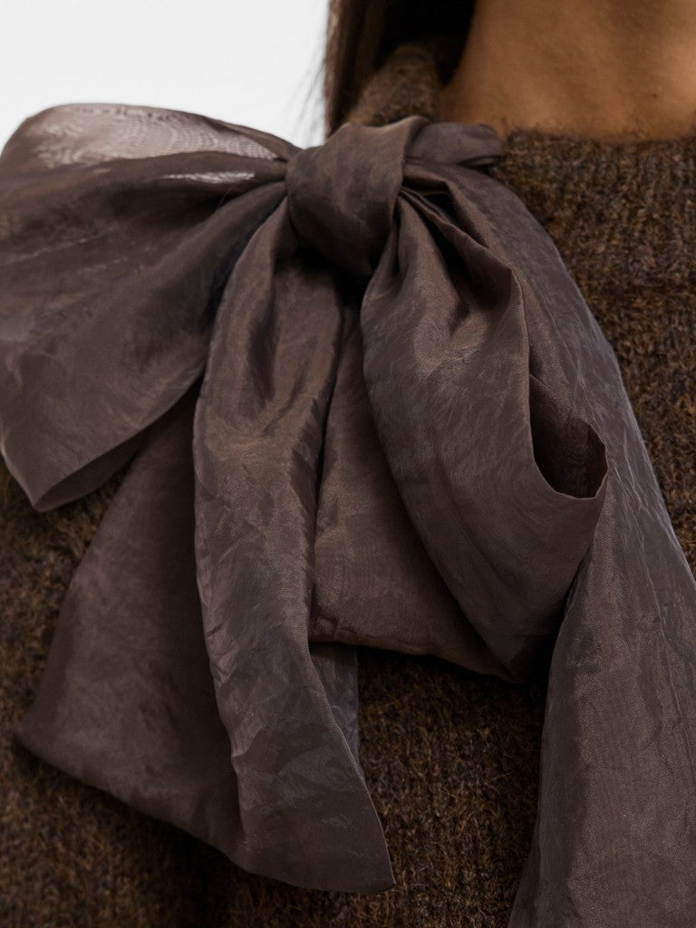 Vila | Trui Bows met strik coffee bean
