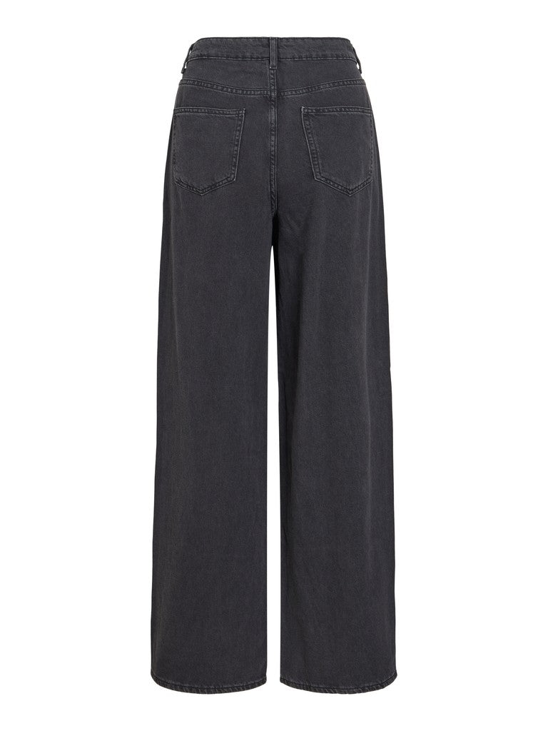 Vila | Jeans Freya wijd met steentjes black denim