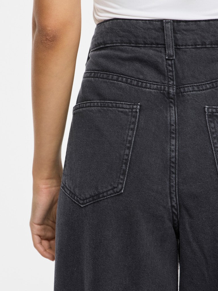 Vila | Jeans Freya wijd met steentjes black denim