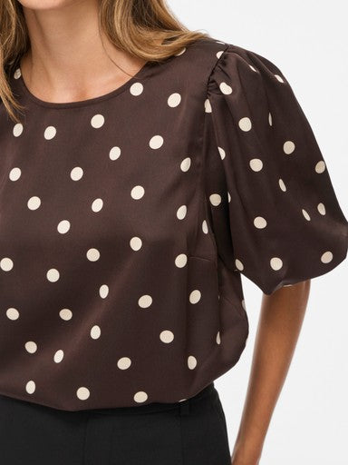 Vila | Top Viellette coffee bean dots NOOS