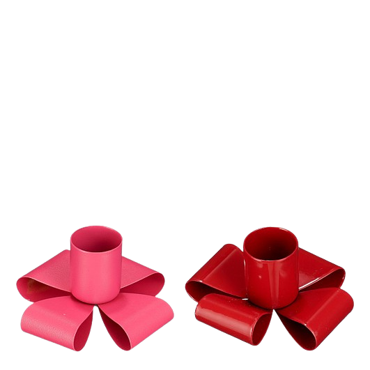 Selected by | Kandelaar strik rood/roze 3x7cm