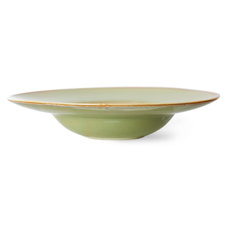 HK Living | Chef ceramics pasta bord moss/green