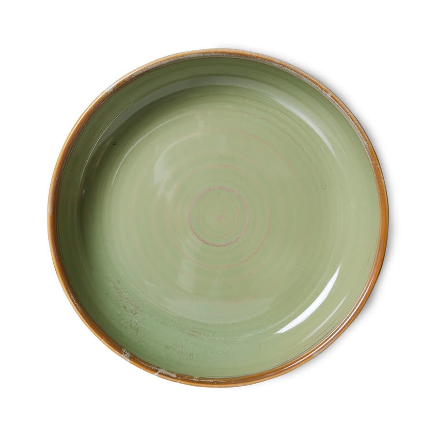 HK Living | Chef ceramics diep bord moss/green M