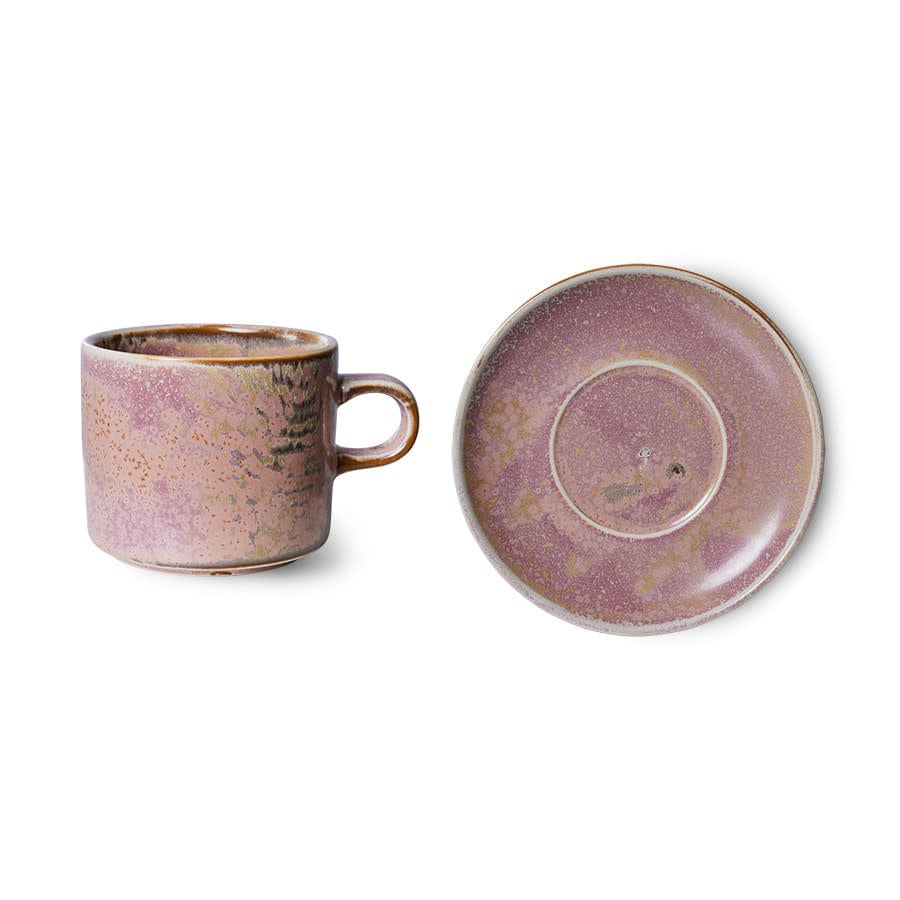HK Living | Chef ceramics kop en schotel pink