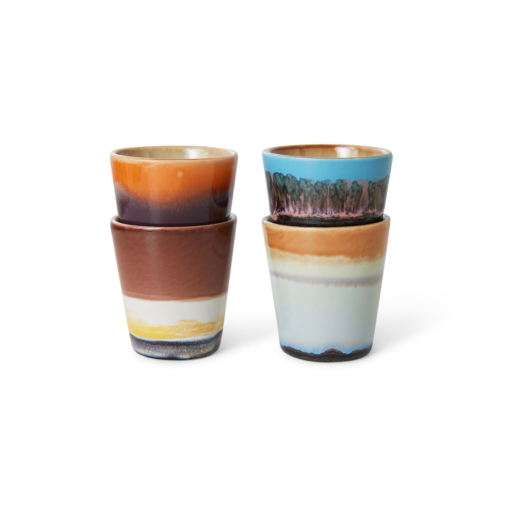 HK Living | 70's servies ristrettomokjes Solar set van 4