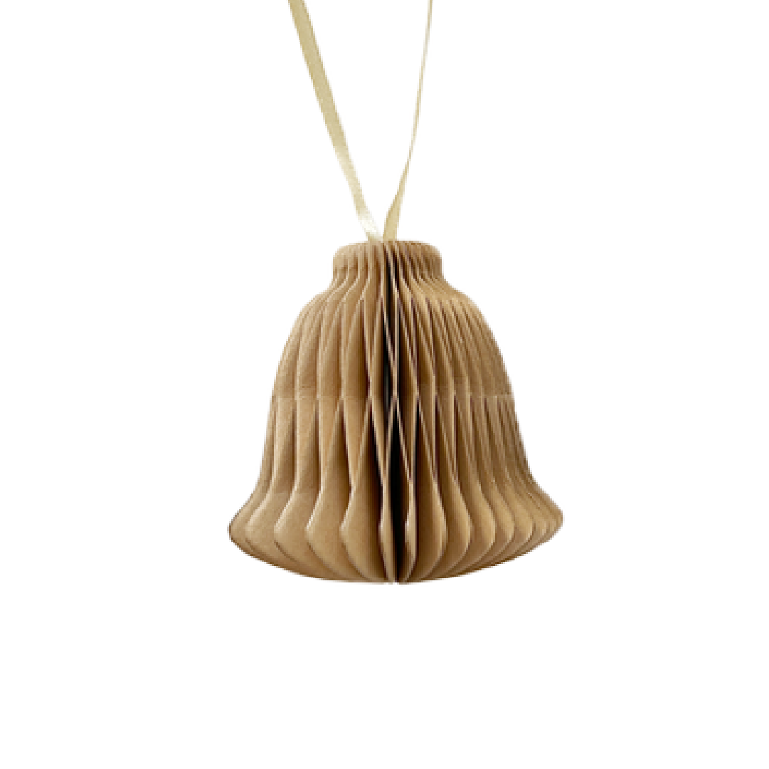 NoordLiving | Papieren kerstbel caramel 7x6cm