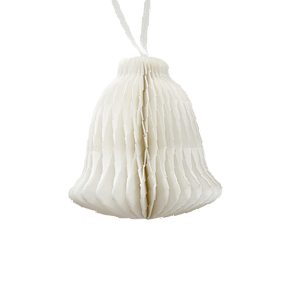 NoordLiving | Papieren bel ornament wit 6x7cm