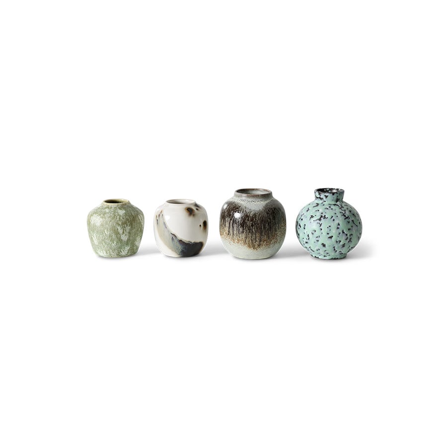 HK Living | 70's servies vaasjes Canyon set van 4