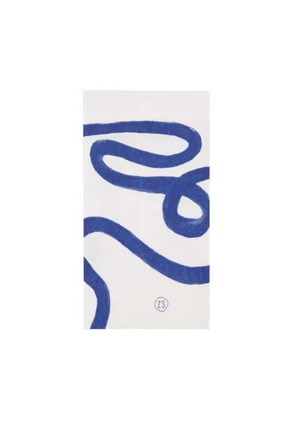 Zusss | Servetten aquarel streep 11x20cm wit