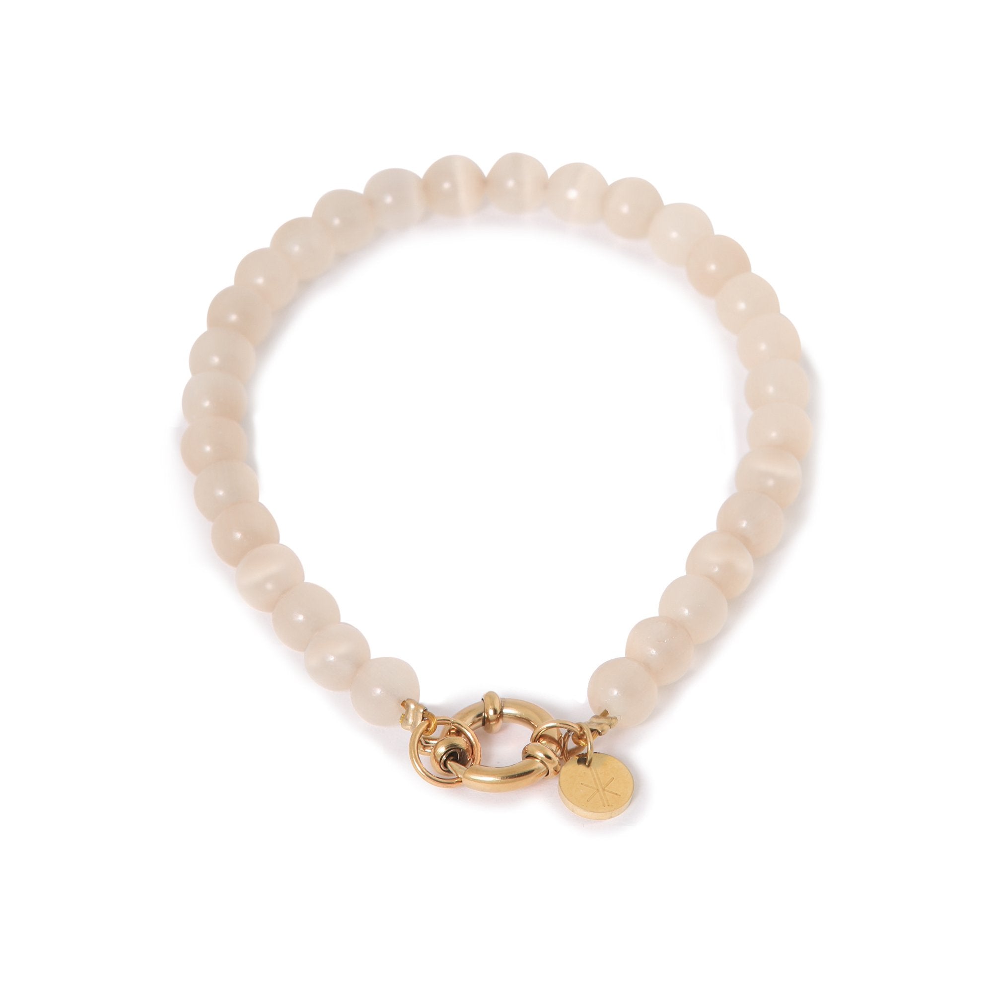 Label Kiki | Armband Cat eye beige gold
