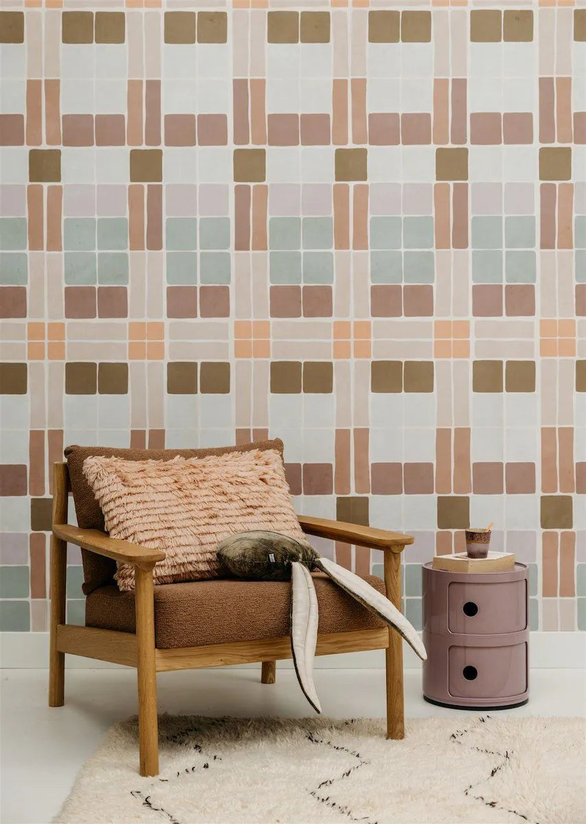 Bibelotte | Behang Patchwork blush
