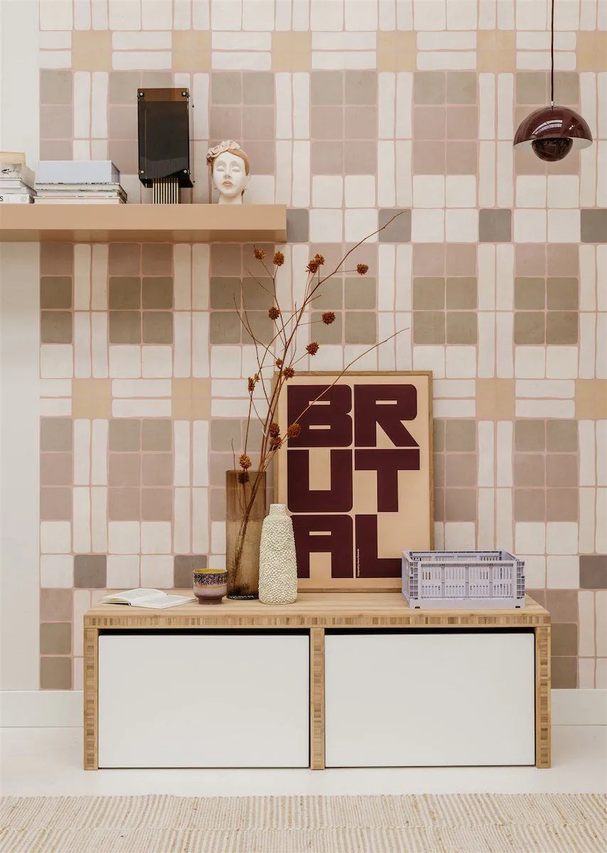 Bibelotte | Behang Patchwork poeder