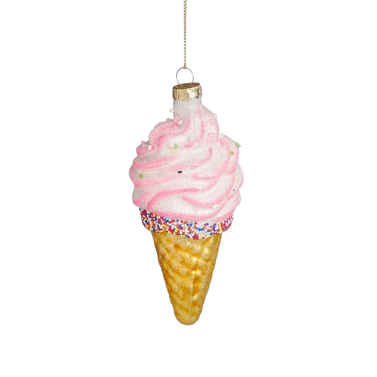 Selected by | Ornament ijsje roze 13x6cm