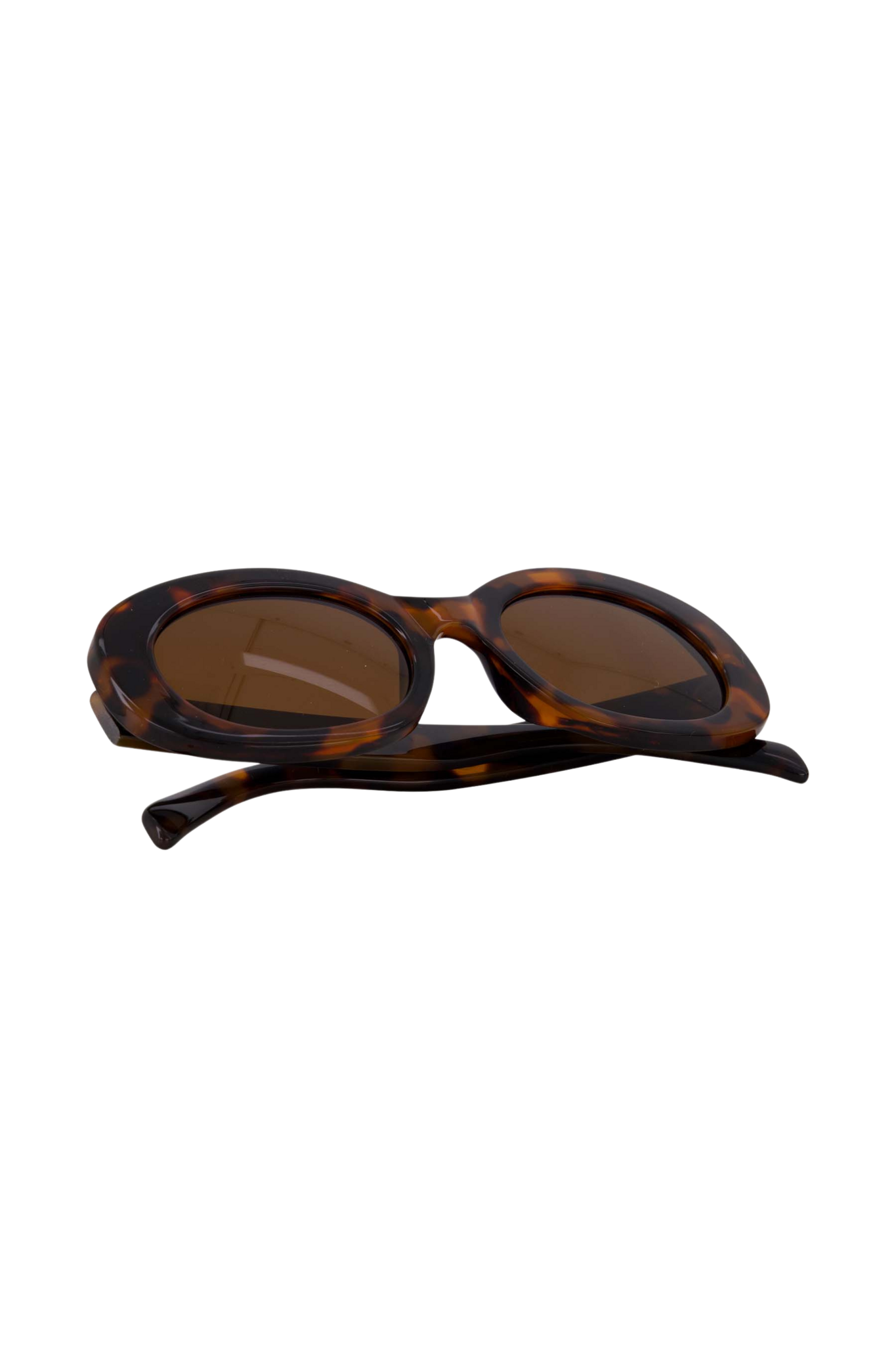 Zusss | Ovalen zonnebril met panter print incl koker bruin