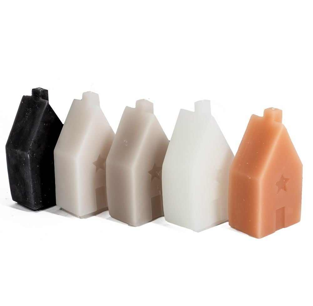 Selected by | Kaars huisje beige 11cm