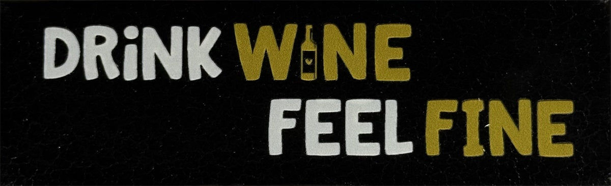 Yett | Tegeltje langewerpig goud Drink Wine Feel Fine