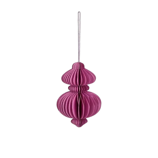 Selected by | Kerstbal finial paars papier 12x8cm