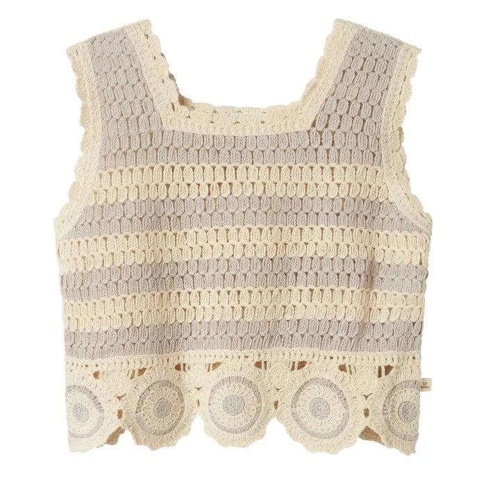 Lil Atelier | Top gehaakt Fauna vapor blue