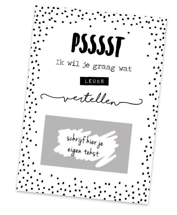 Hippekaartjes | Kraskaart ik wil je wat leuks vertellen (eigen tekst)